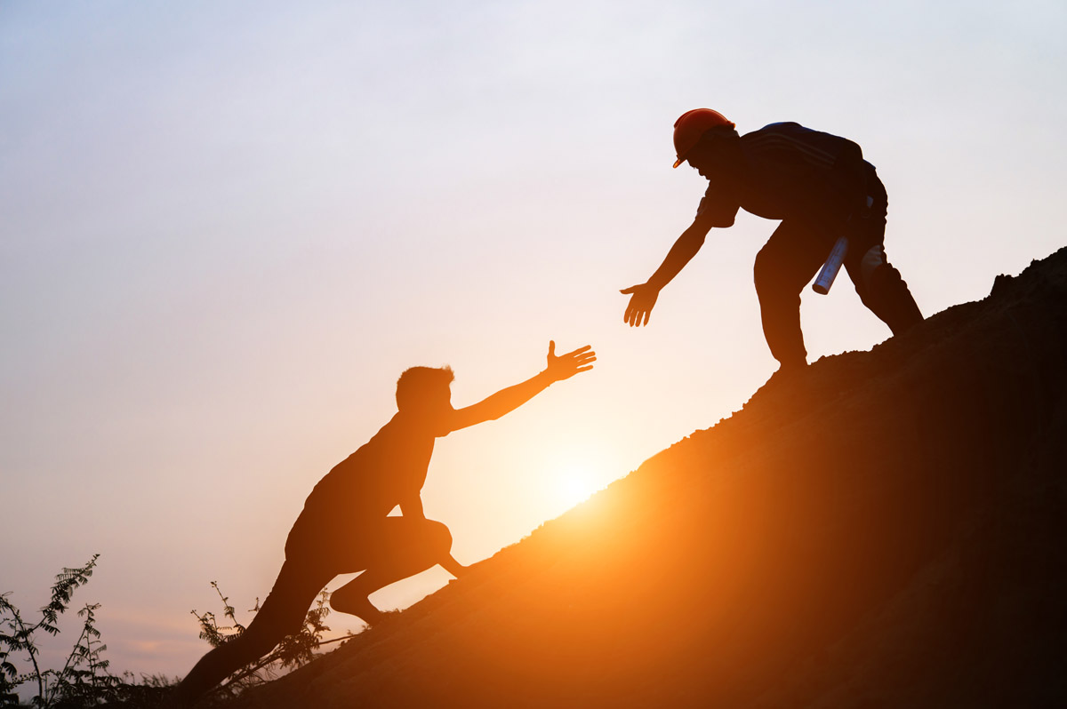 Tourists go up the hill in the sunrise. Financial Support Dries up in 2021
